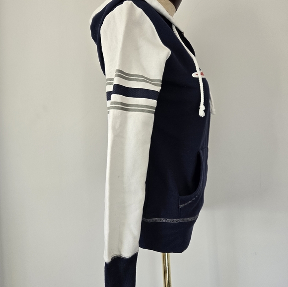 NFL NEW ENGLAND PATRIOTS Majestic Navy Blue and White Lightweight Hoodie. Size S - Picture 5 of 10